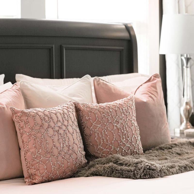 Sparkles Home Rhinestone Lattice Laser Cut Pillow