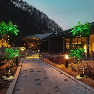 Solar Lighted Palm Trees for Outside Patio - 6FT