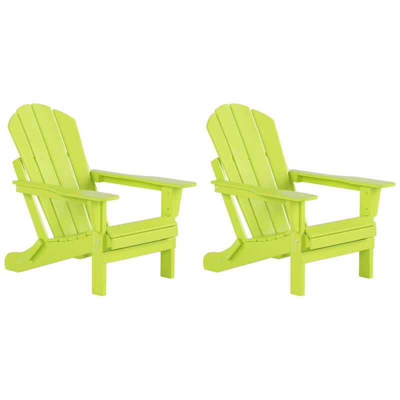 Laguna Hdpe All Weather Outdoor Patio Foldable Adirondack Chairs Conversation Set (3-Piece Set)