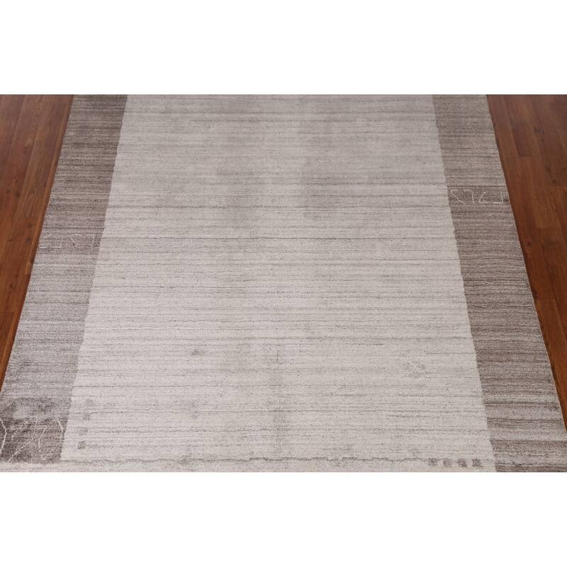 Tribal Beige Gabbeh Indian Area Rug Handmade Oriental Wool Carpet - 5'5" x 7'7"