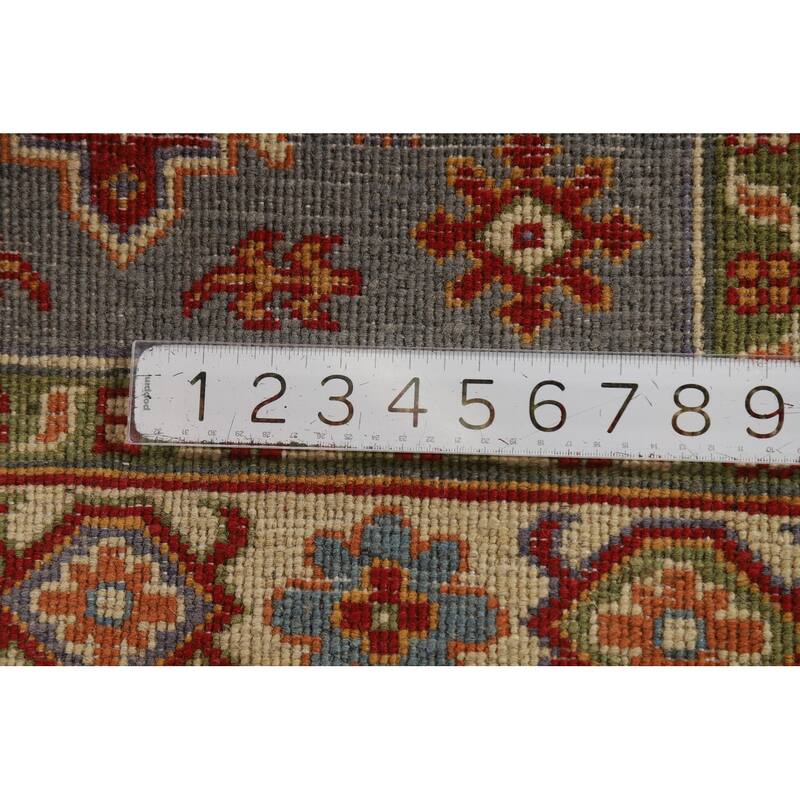 Gray Kazak Traditional Foyer Rug Handmade Wool Carpet - 2'9"x 4'3"