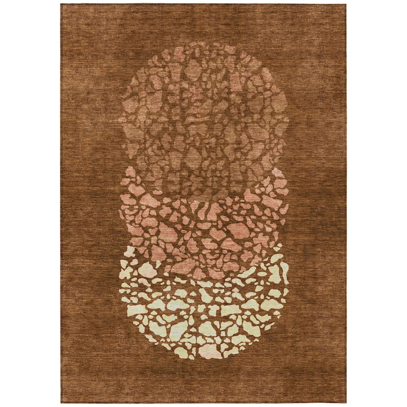 HomeRoots Abstract Transitional Rectangle Outdoor Rug