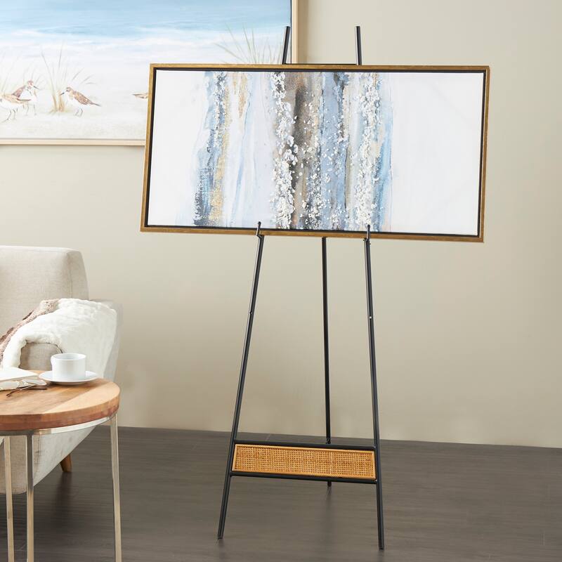 Black Metal Easel with Wood Accents
