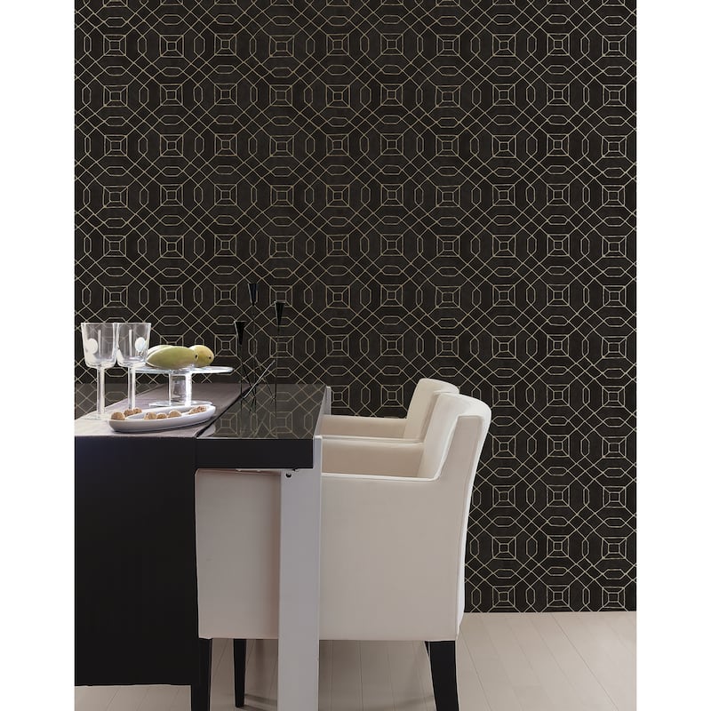 Galerie Wallcoverings Metallic FX Geometric Design Non-woven Metallic Finish Wallpaper Roll