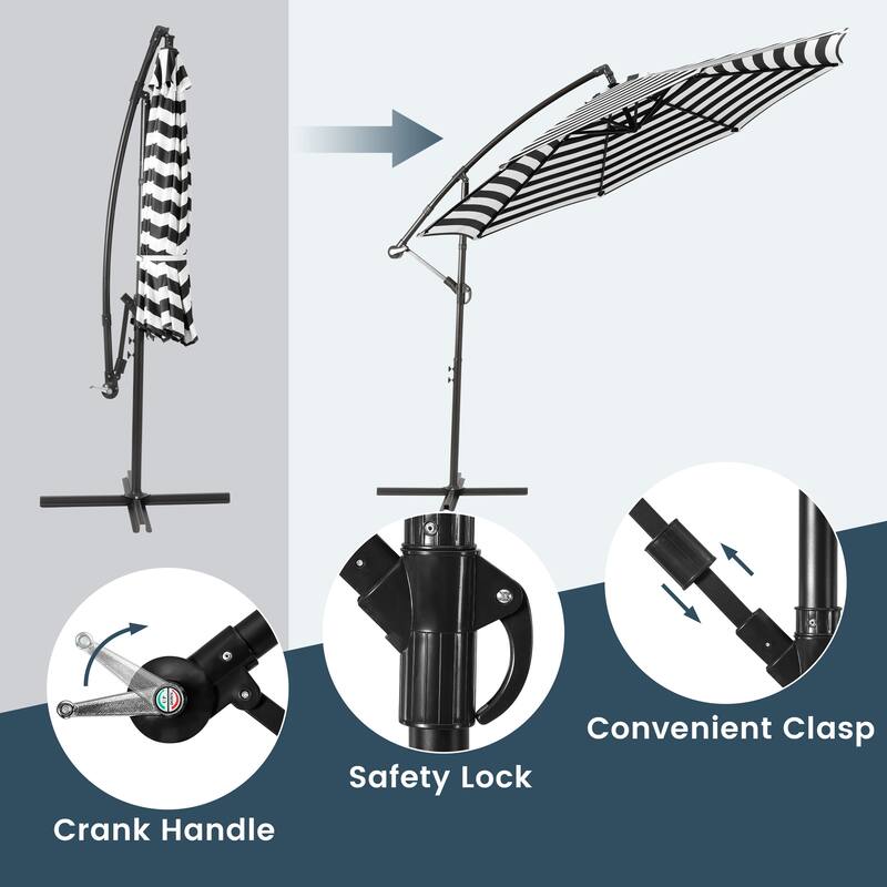 Weller 10-foot Offset Cantilever Hanging Patio Umbrella