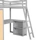 preview thumbnail 9 of 16, Solid Wood Maximized Space Twin Size Loft Bed Kids Bed with Ladder Shelves and Desk Kids Furniture, Gray