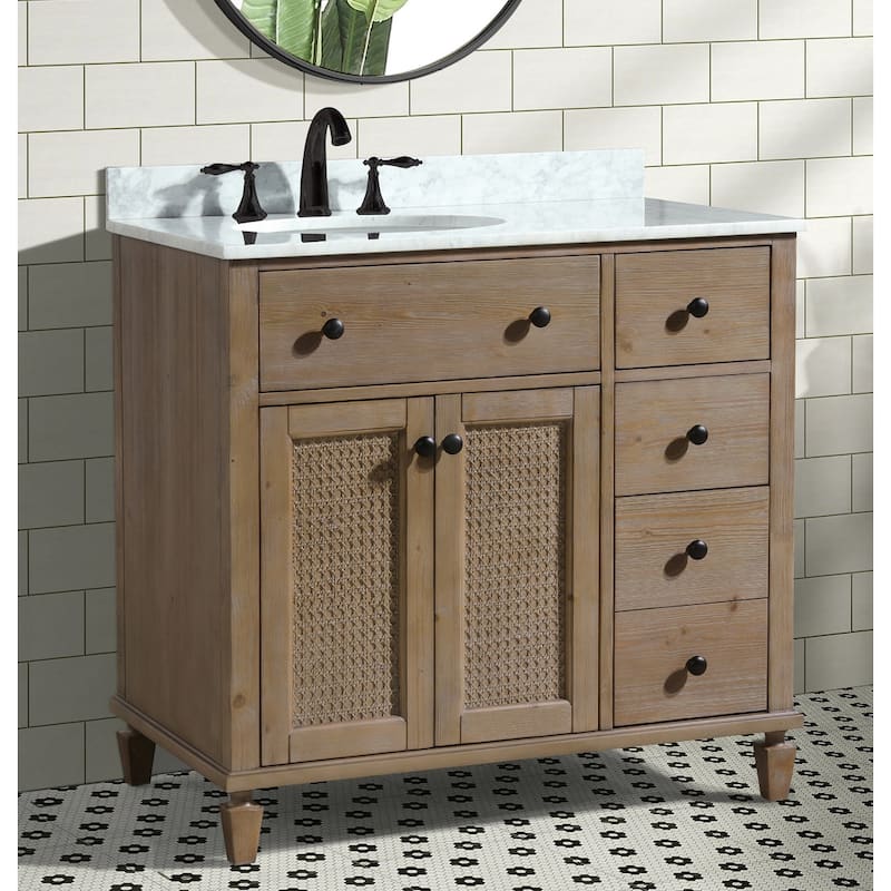 Ari Bath, Annie 36" Bathroom Vanity, Weathered Fir Finish