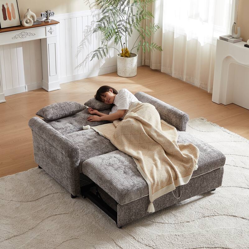 Versatile 2-in-1 Sofa Bed Comfortable Seating with Storage Bag, Sleeper Sofa Couch Loveseat with Pull Out Bed