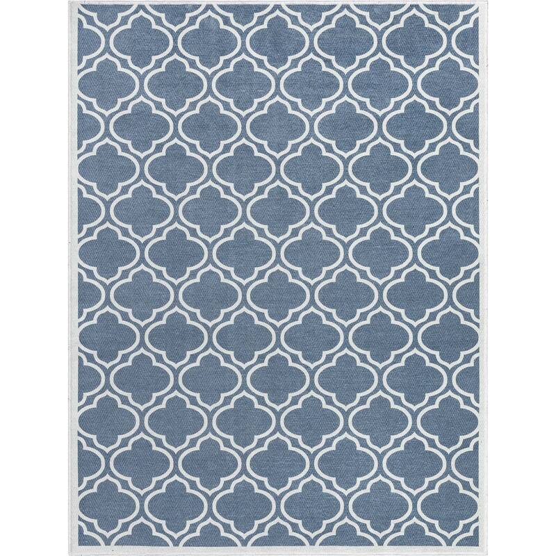 Well Woven Apollo Lattice Moroccan Machine Washable Area Rug - 7' 7" x 9' 10" - Charcoal Grey - Rectangle