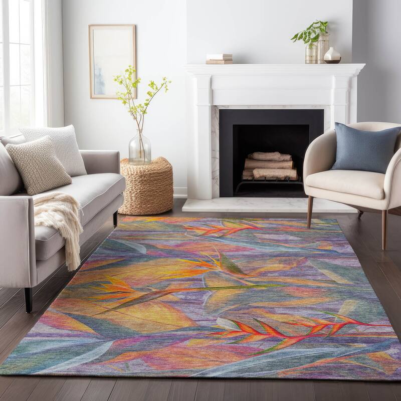 Premium Washable Super Soft Tropical Garden Mayfield Rug