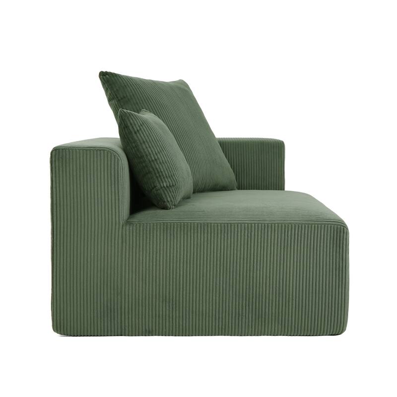 51"W Oversized Modular No Assembly Corduroy Accent Corner Chair