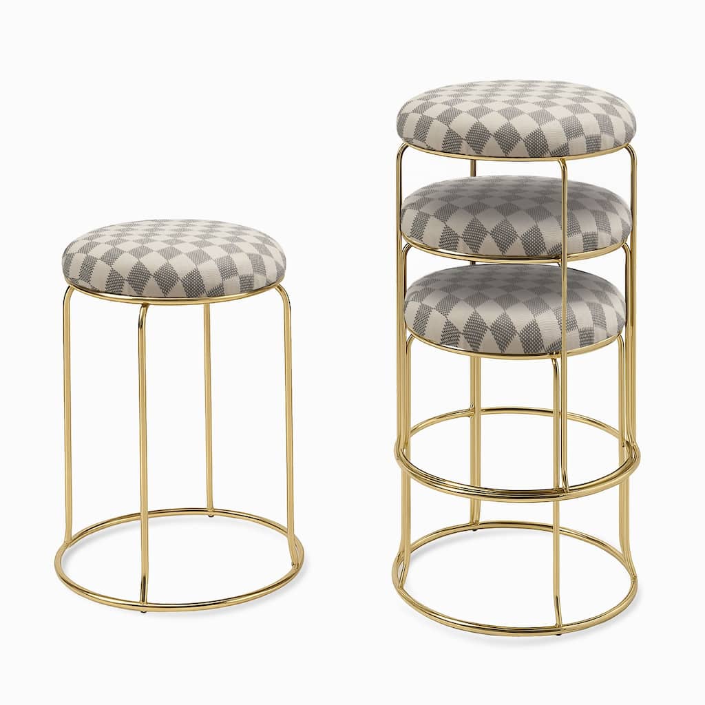 Carmilla Collection Vinyl Upholstered Stools (Set of 4)
