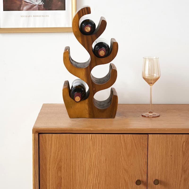 Greenage Suarwood Tree Shaped Wine Rack Freestanding Wine Storage