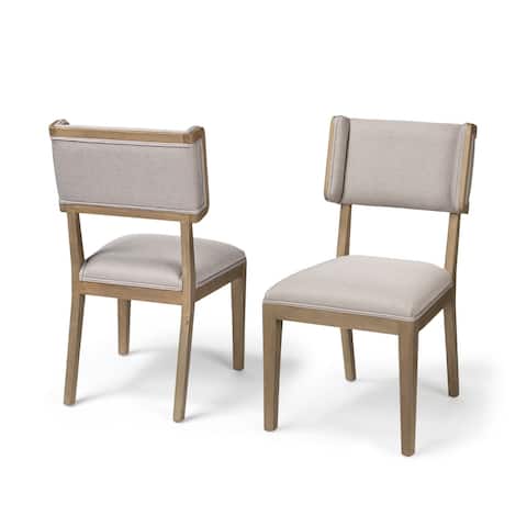 Tenton I Grey Fabric Wrap Light Brown Wooden Base (set of 2) Dining Chair - 23.5L x 19.0W x 36.8H
