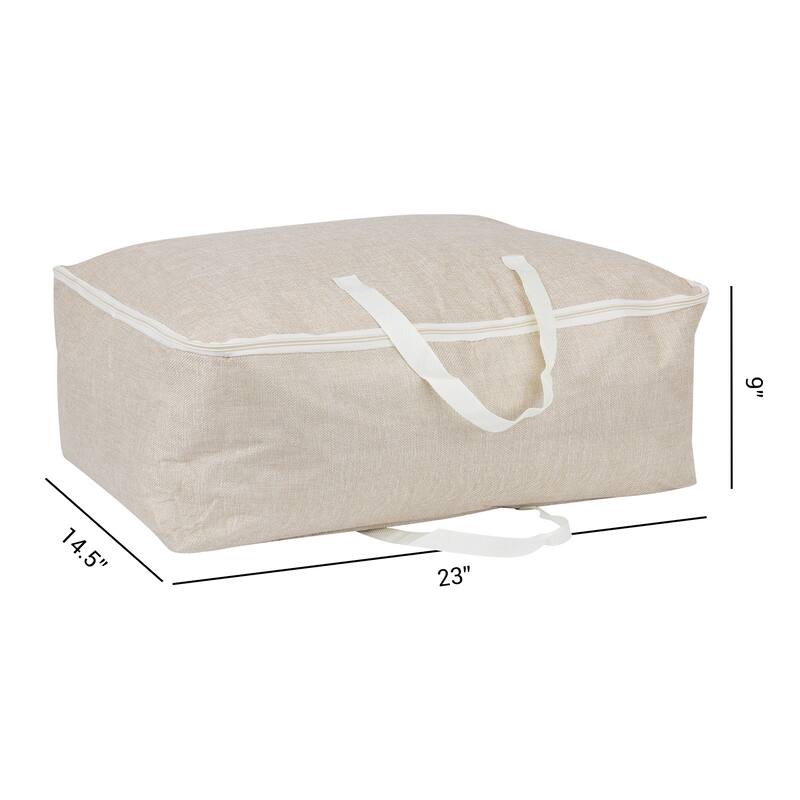 1 Pack Foldable Clothes Storage Bags with Handles for Organizing Bedroom, Clothing, Comforter, Closet Organizers and Storage - Kakhi - 23*9*14.5in