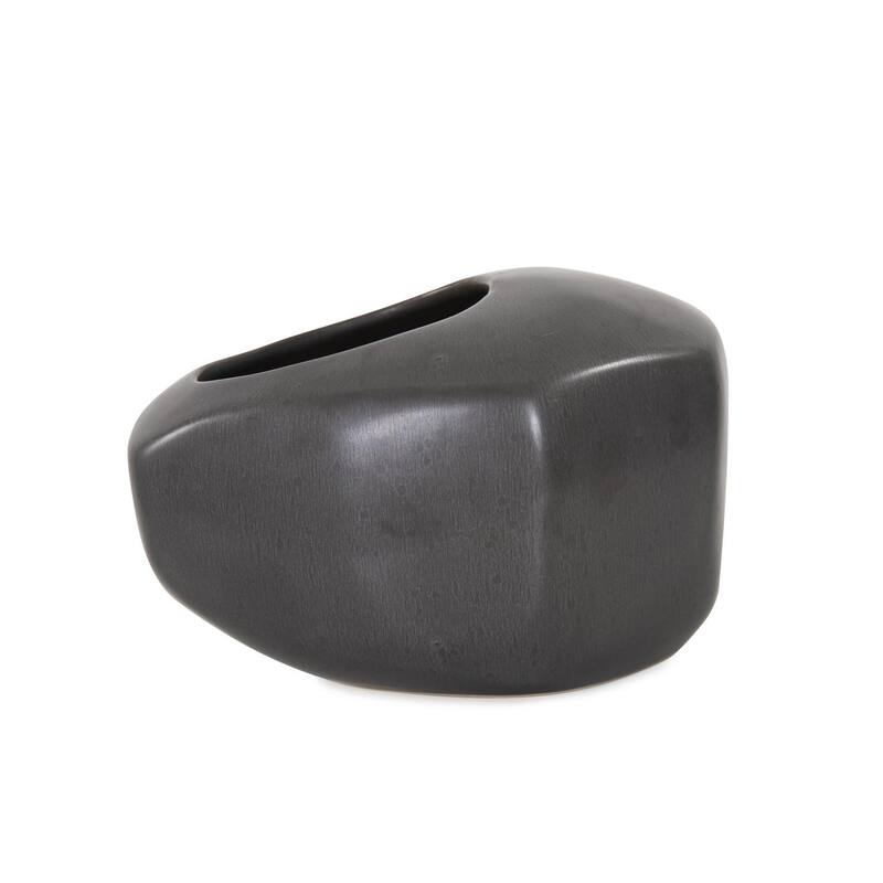 Gray Alamo Vase- Medium - 4.3/4H x 8W x 5.5D