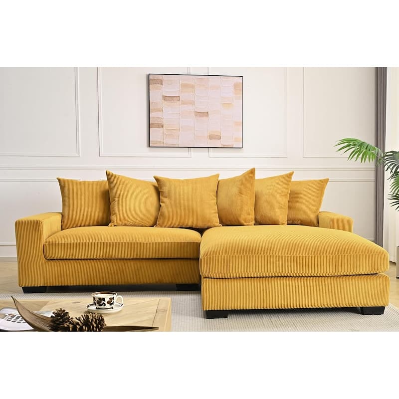 Us Pride Furniture Payan 102.4" Wide Corduroy L-Shape Sectional Sofa