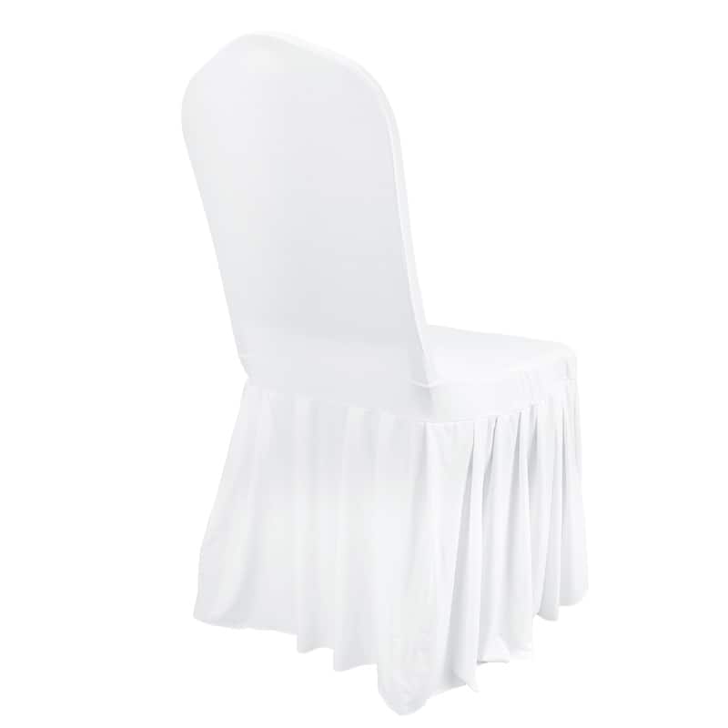 Ruffled Stretchable Dining Chair Slipcover Chair Cover Set of 50 - 18"x18"x39"