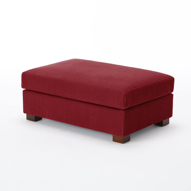 Modern Oversized striped Corduroy Ottoman