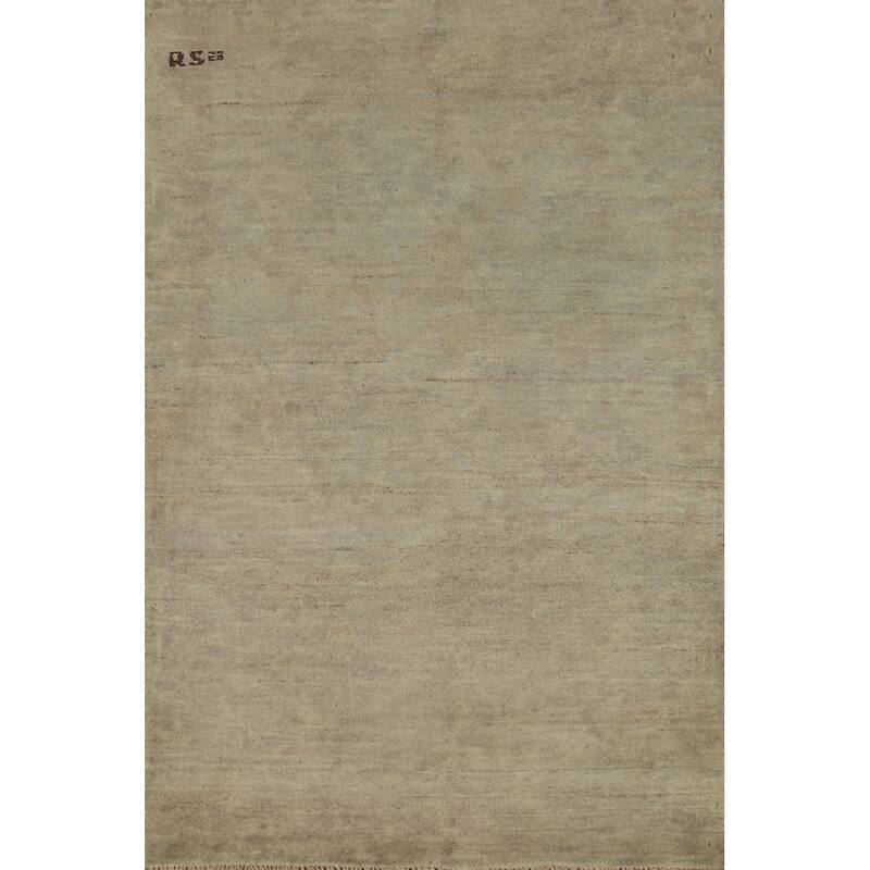 Modern Gabbeh Oriental Foyer Rug Stripe Hand-Knotted Wool Carpet - 3'3"x 5'1"