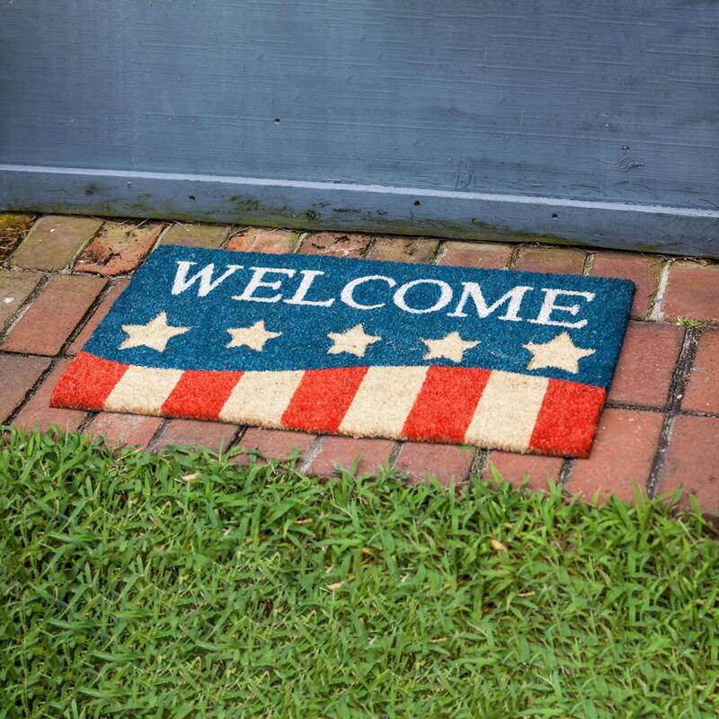 Patriotic Stripes Coir Door Mat