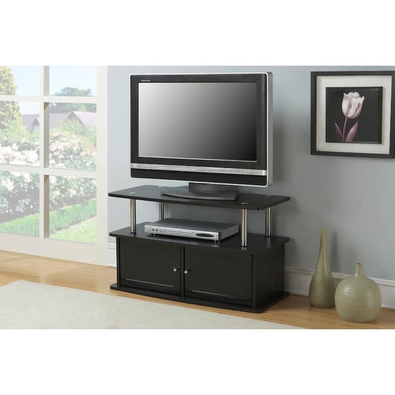 Convenience Concepts Designs2Go TV Stand with 2 Storage Cabinets and Shelf - Espresso