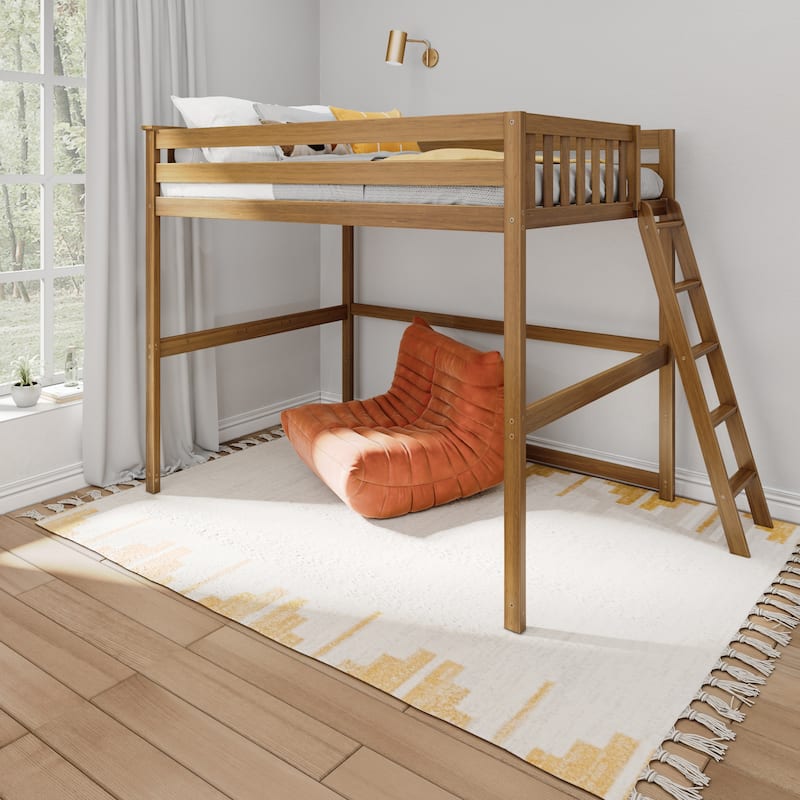 Max and Lily Full-Size High Loft Bed - Pecan