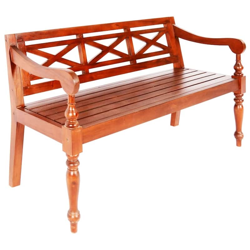 vidaXL Bench Entryway Wooden Batavia Bench for Hallway Solid Wood Mahogany