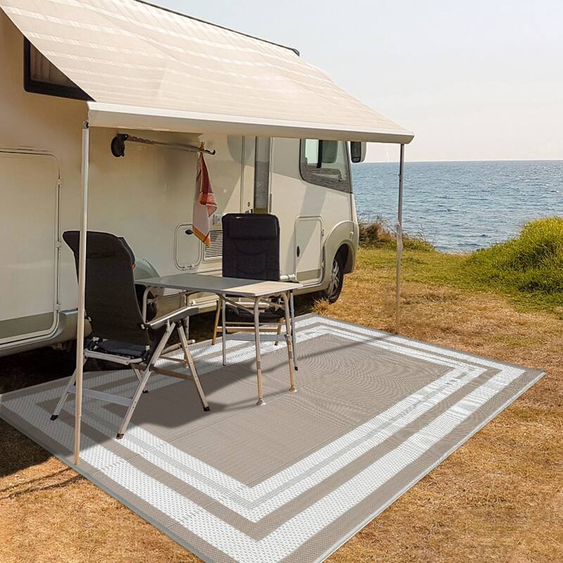 Outdoor Plastic Straw Rug Waterproof Outdoor Rug Reversible Plastic Camping Rugs for Patio Porch Deck Backyard