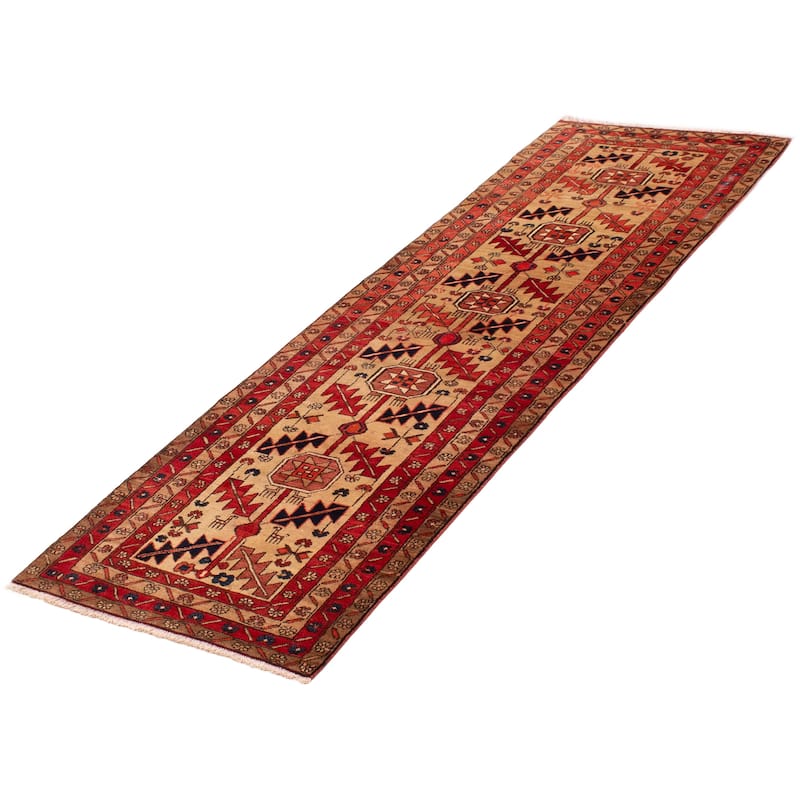 ECARPETGALLERY Hand-knotted Konya Anatolian Khaki Wool Rug - 3'3 x 10'4