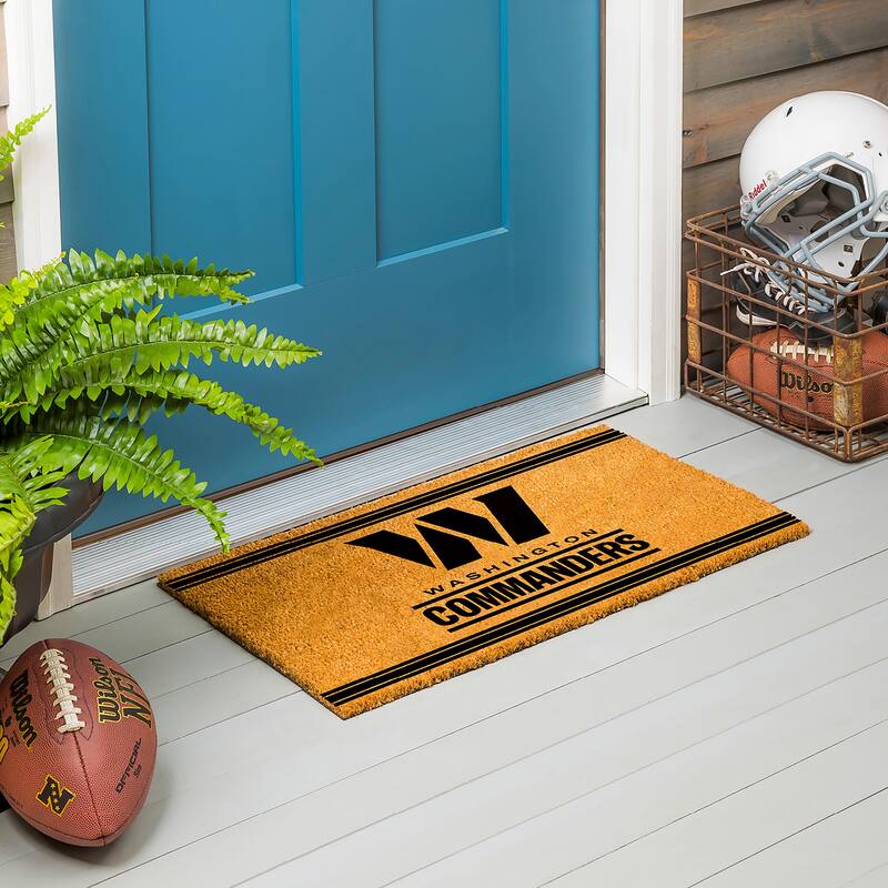 Washington Commanders Monochrome Indoor/Outdoor Coir Door Mat - 28" x 16"