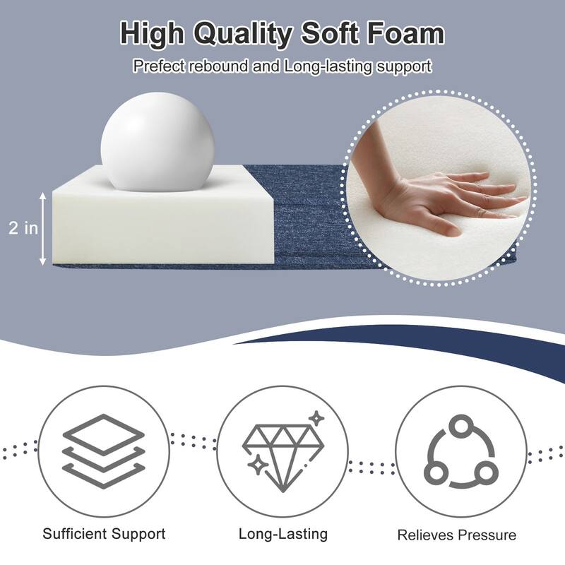 Aoodor Outdoor Dining Chair Cushions Set of 2, Waterproof Patio Furniture Seat Cushions, 18 x 19 inch