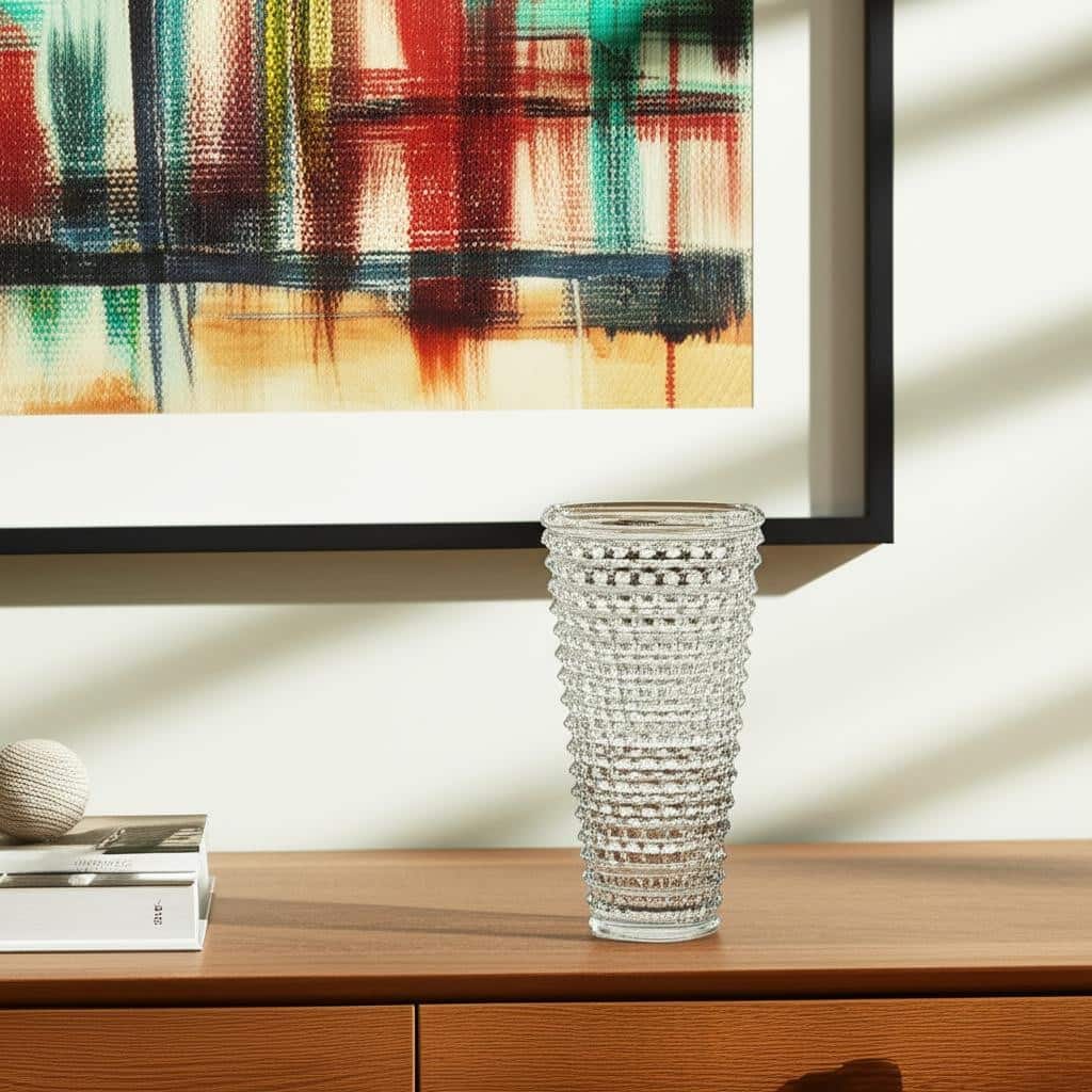 11" Clear Round Glass Table Vase - 5.90