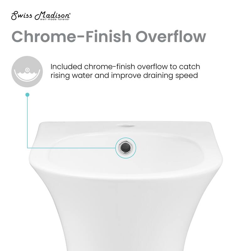 Swiss Madison SM-BD230 Cascade Floor Mounted Bidet with 1 Hole Drilled