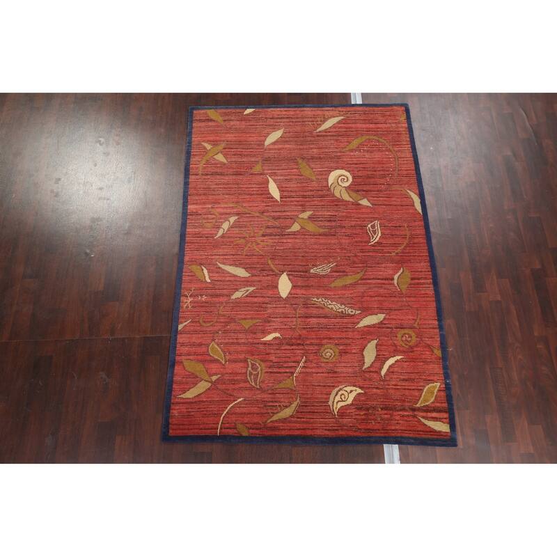 Vegetable Dye Nepalese Oriental Home Decor Area Rug Wool Hand-knotted - 6'2" x 9'1"