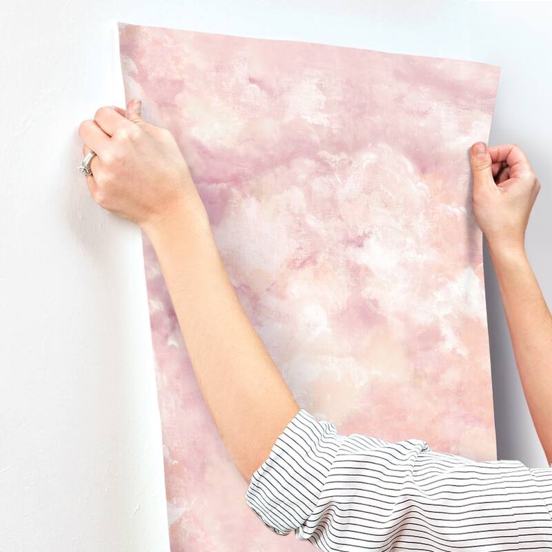 A-Street Prints Aria Pink Abstract Wallpaper