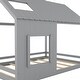 preview thumbnail 49 of 52, Full House Bed Frame with Roof and Windows - Pine Structure