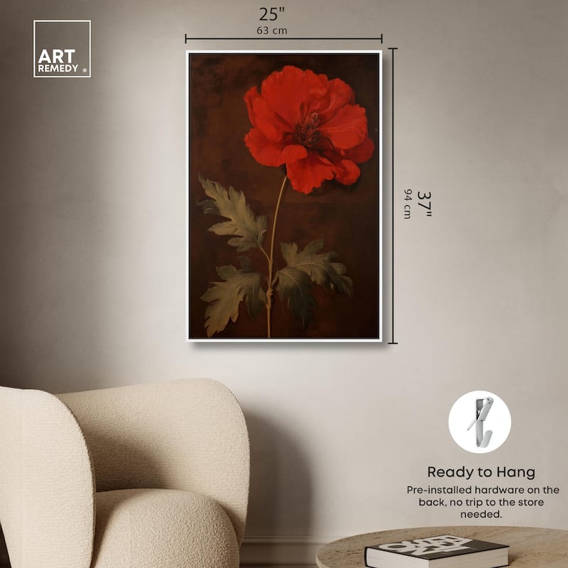 Flourish in Red I Canvas by Art Remedy