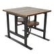 preview thumbnail 25 of 37, Brown Teak Wood Dining Table with Two, Four or Eight Attached Seats
