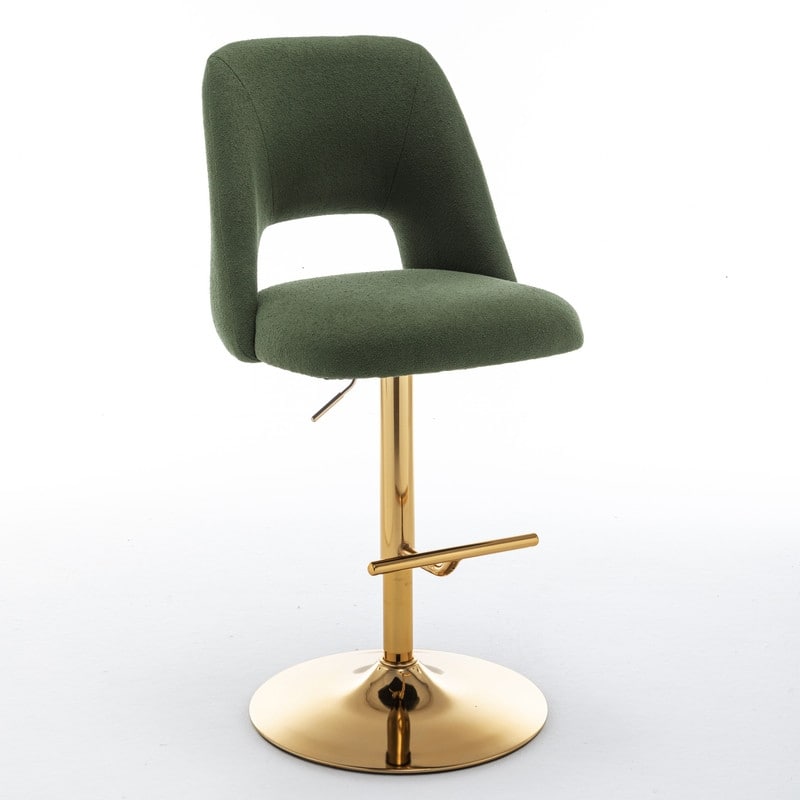 Best Quality Furniture Adjustable Textured Fabric Barstools with Chrome Finish Base (Set of 2)