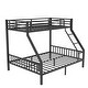 preview thumbnail 7 of 6, Twin XL Over Queen Space-Saving Metal Bunk Bed with Ladder and Slats Support for Adults Teens, Black