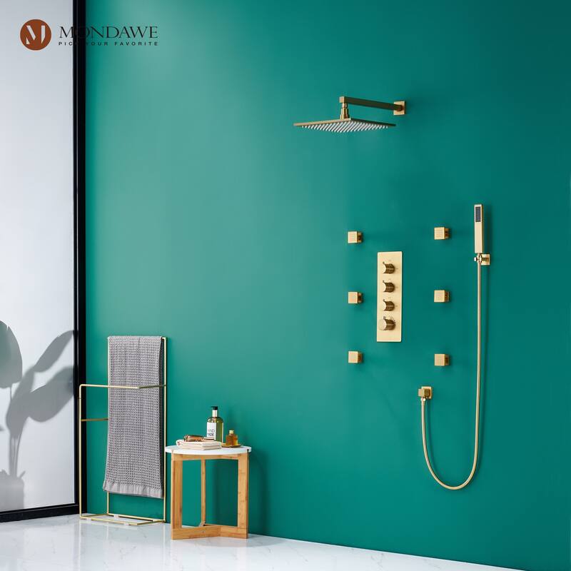 3 Functions Thermostatic LED Light Wall Mounted Shower System