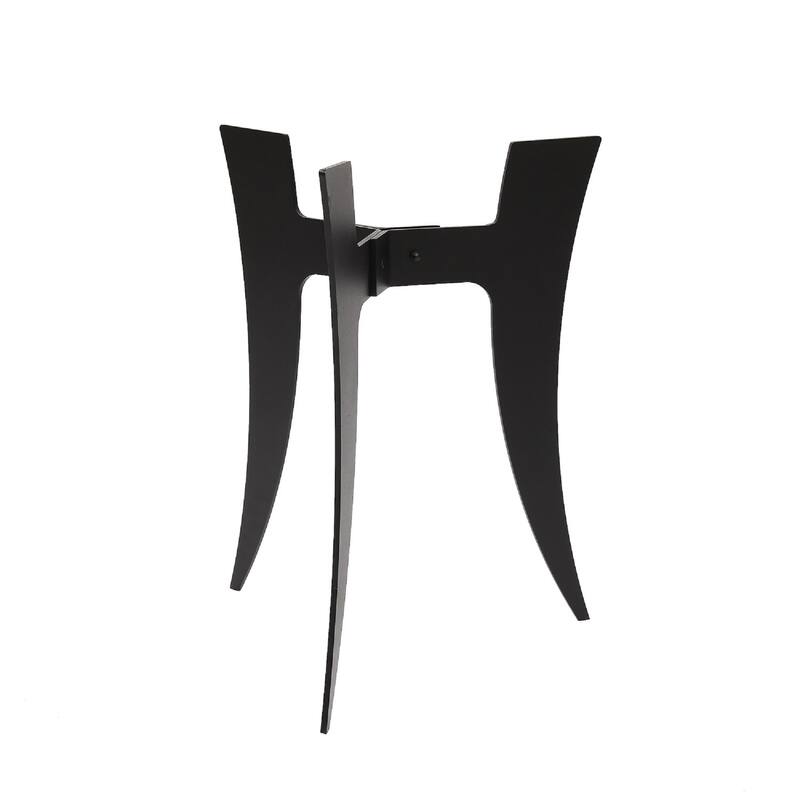 Achla Designs Large Indoor Outdoor Ibex II Plant Stand With Curved Legs, 18 Inch Tall, Black Powder Coat Finish