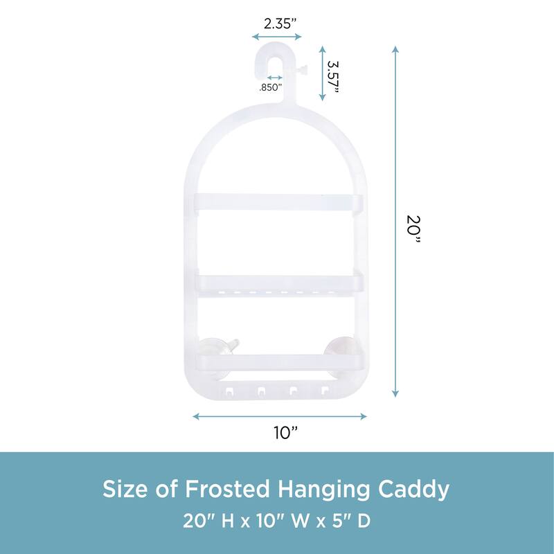 Kenney Small Frosted Hanging Shower Caddy 5" D x 10" W x 20" H Bed Bath & Beyond 39684351