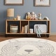 preview thumbnail 3 of 11, Round Kids Cream Grey Teddy Bear Area Rug, 5'3" x 5'3" - 5'3" x 5'3"