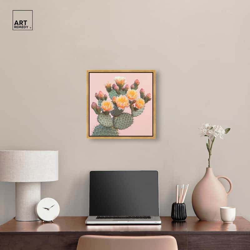 Pink and Prickly Canvas by Art Remedy
