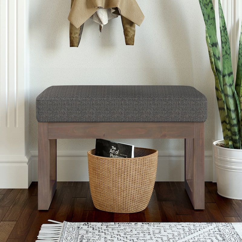 WYNDENHALL Madison 26 inch Wide Contemporary Rectangle Ottoman Bench - Ebony