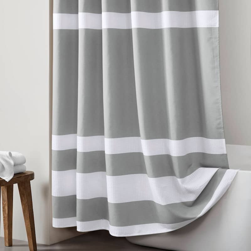 Madison Park Spa Waffle Shower Curtain with 3M Treatment