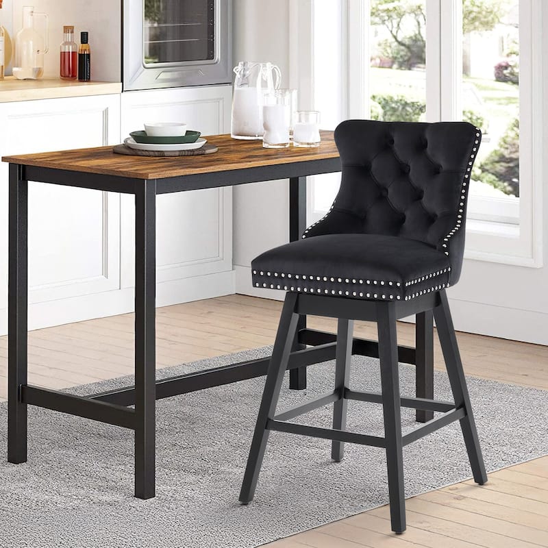 26"/29" Velvet Swivel Counter and Bar Height Stools (Set of 1/2/3/4)