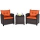 preview thumbnail 6 of 81, Costway 3PCS Patio Rattan Furniture Set Cushioned Conversation Set - See Details